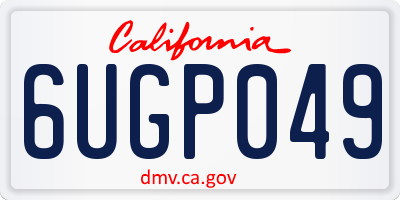 CA license plate 6UGP049
