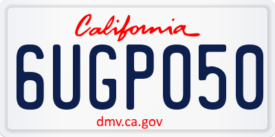 CA license plate 6UGP050