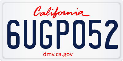 CA license plate 6UGP052