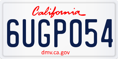 CA license plate 6UGP054
