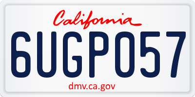 CA license plate 6UGP057