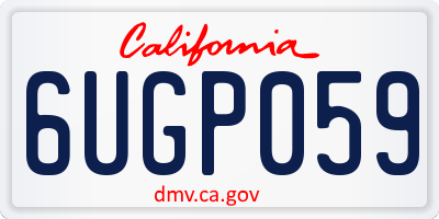 CA license plate 6UGP059
