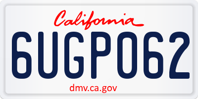 CA license plate 6UGP062
