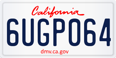 CA license plate 6UGP064