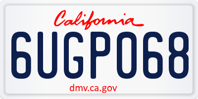 CA license plate 6UGP068