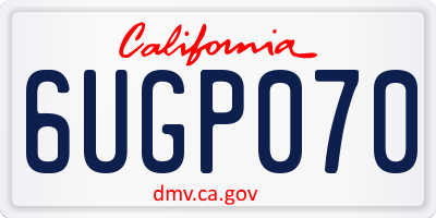 CA license plate 6UGP070
