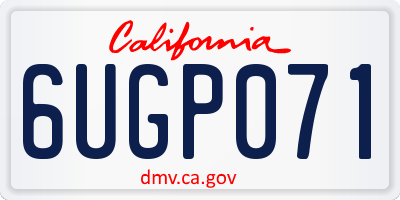 CA license plate 6UGP071