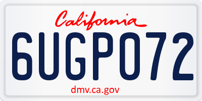 CA license plate 6UGP072