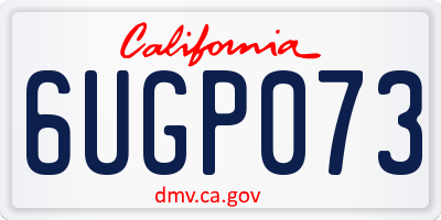 CA license plate 6UGP073