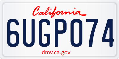 CA license plate 6UGP074