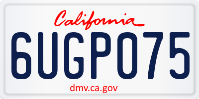 CA license plate 6UGP075