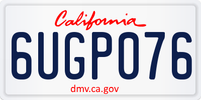 CA license plate 6UGP076