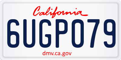 CA license plate 6UGP079