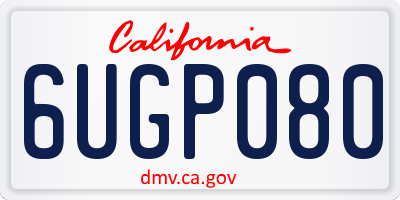 CA license plate 6UGP080