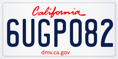 CA license plate 6UGP082