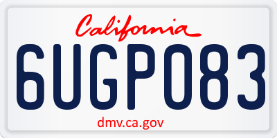 CA license plate 6UGP083