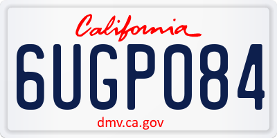 CA license plate 6UGP084