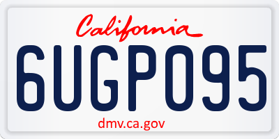 CA license plate 6UGP095