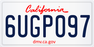 CA license plate 6UGP097