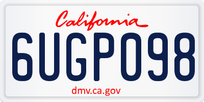 CA license plate 6UGP098