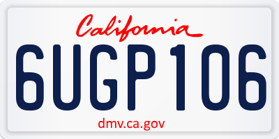 CA license plate 6UGP106