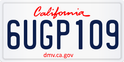 CA license plate 6UGP109