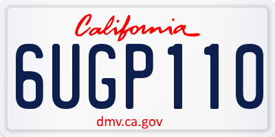 CA license plate 6UGP110