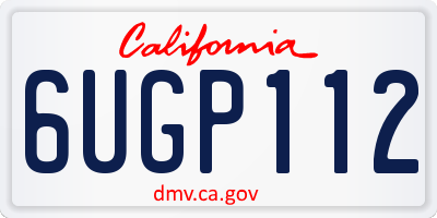 CA license plate 6UGP112