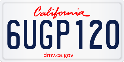CA license plate 6UGP120