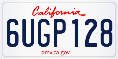 CA license plate 6UGP128