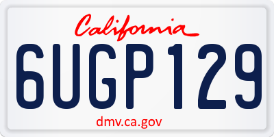 CA license plate 6UGP129