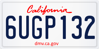 CA license plate 6UGP132