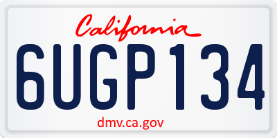 CA license plate 6UGP134