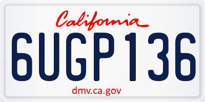 CA license plate 6UGP136