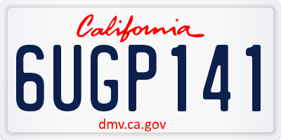 CA license plate 6UGP141