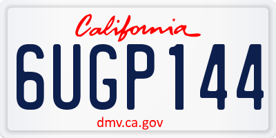 CA license plate 6UGP144
