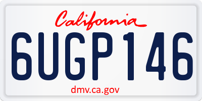 CA license plate 6UGP146