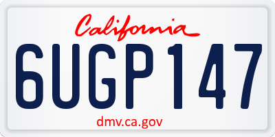 CA license plate 6UGP147