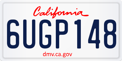 CA license plate 6UGP148