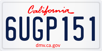 CA license plate 6UGP151