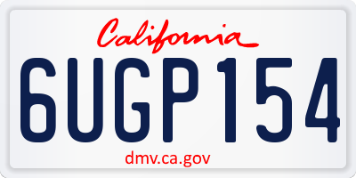 CA license plate 6UGP154
