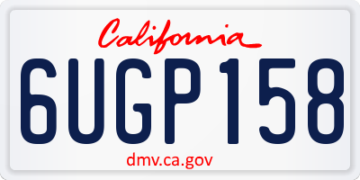 CA license plate 6UGP158