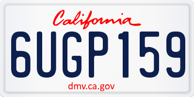 CA license plate 6UGP159