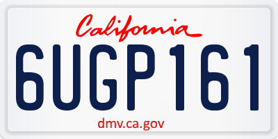 CA license plate 6UGP161