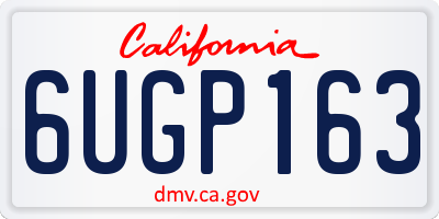 CA license plate 6UGP163