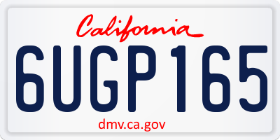 CA license plate 6UGP165
