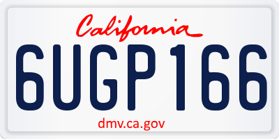 CA license plate 6UGP166