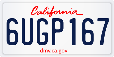 CA license plate 6UGP167