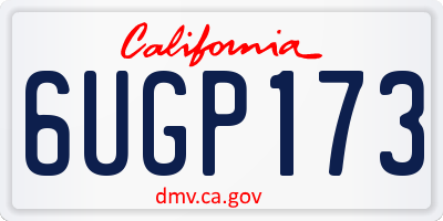 CA license plate 6UGP173