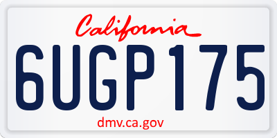 CA license plate 6UGP175